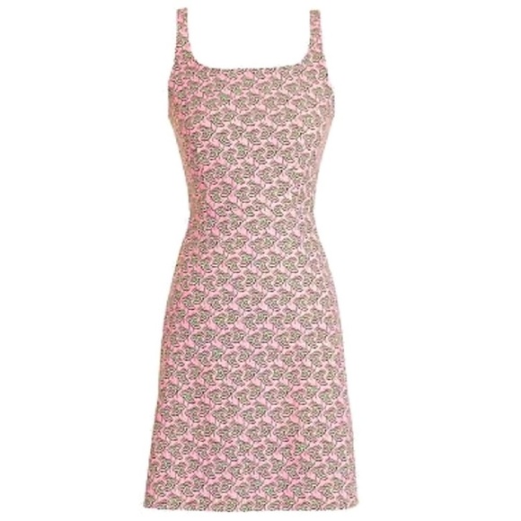 J.CREW Parasol Umbrella Print Jacquard Sheath Dress in Pink Size 4 Style #J3223 - Picture 8 of 8